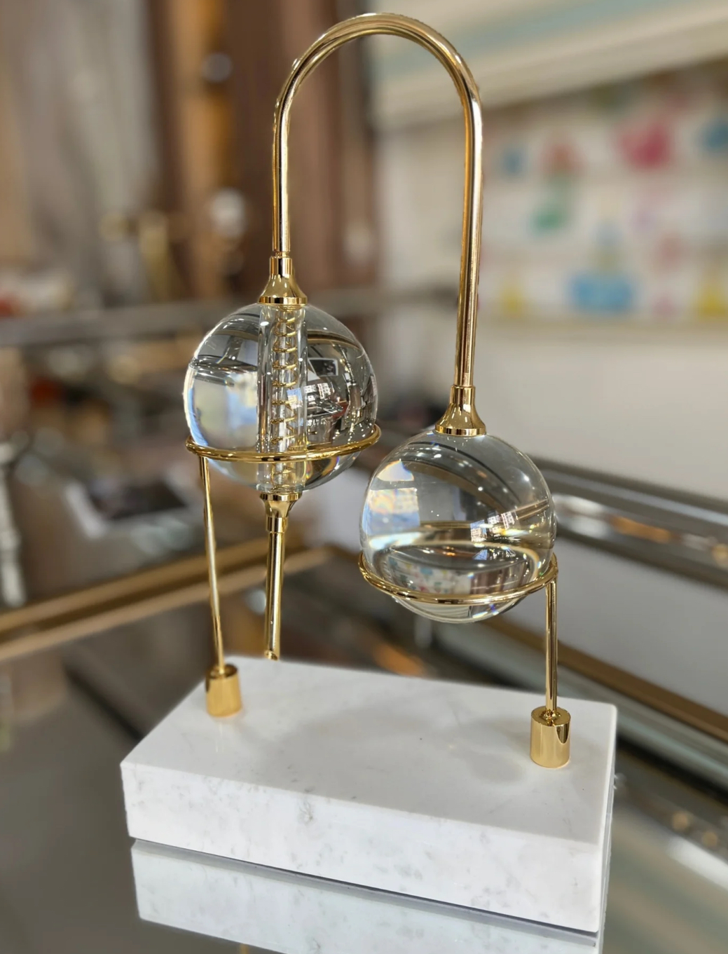 Glass Balls on Metal Art Piece