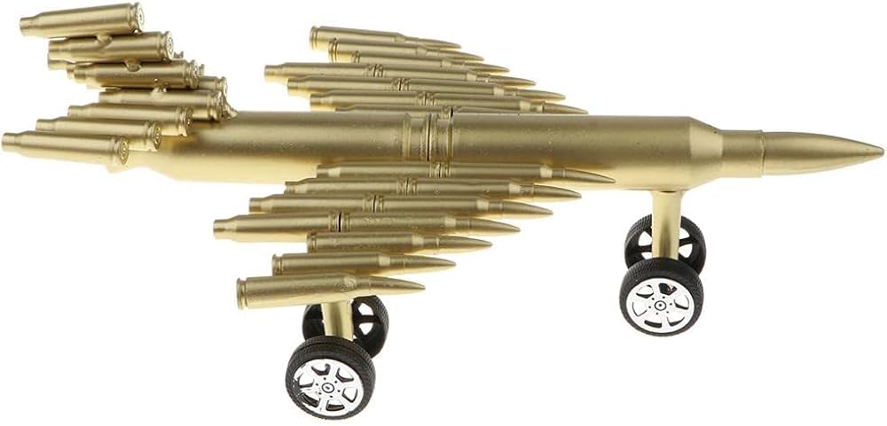 Bullet-Inspired Aircraft Model with Wheel Design | Military Style DecorBullet-Inspired Aircraft Model with Wheel Design | Military Style Decor