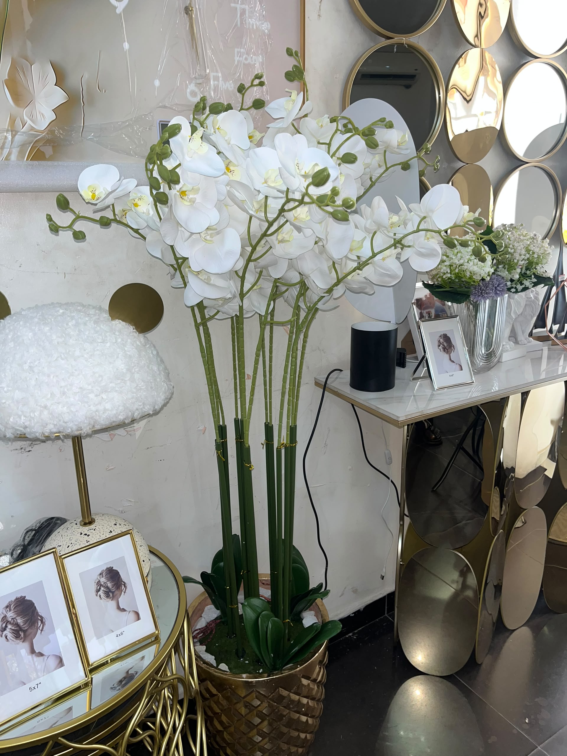 Goldland Luxury Pink Orchid Arrangement in Decorative Planter