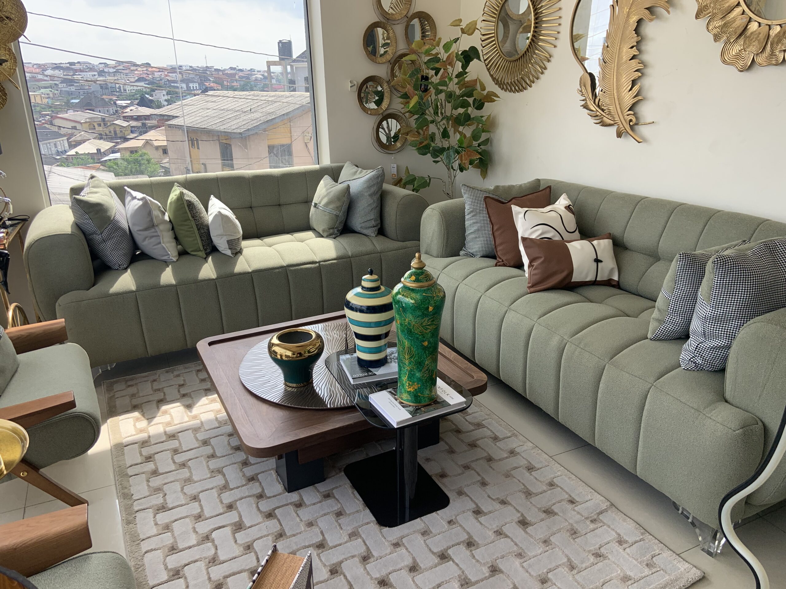 Luxury green sofa