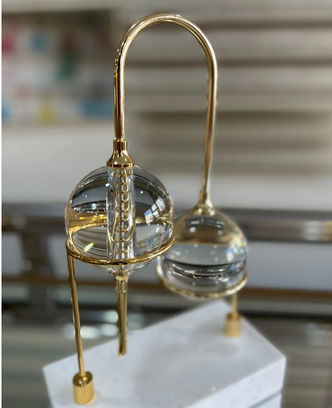 Glass Balls on Metal Art Piece