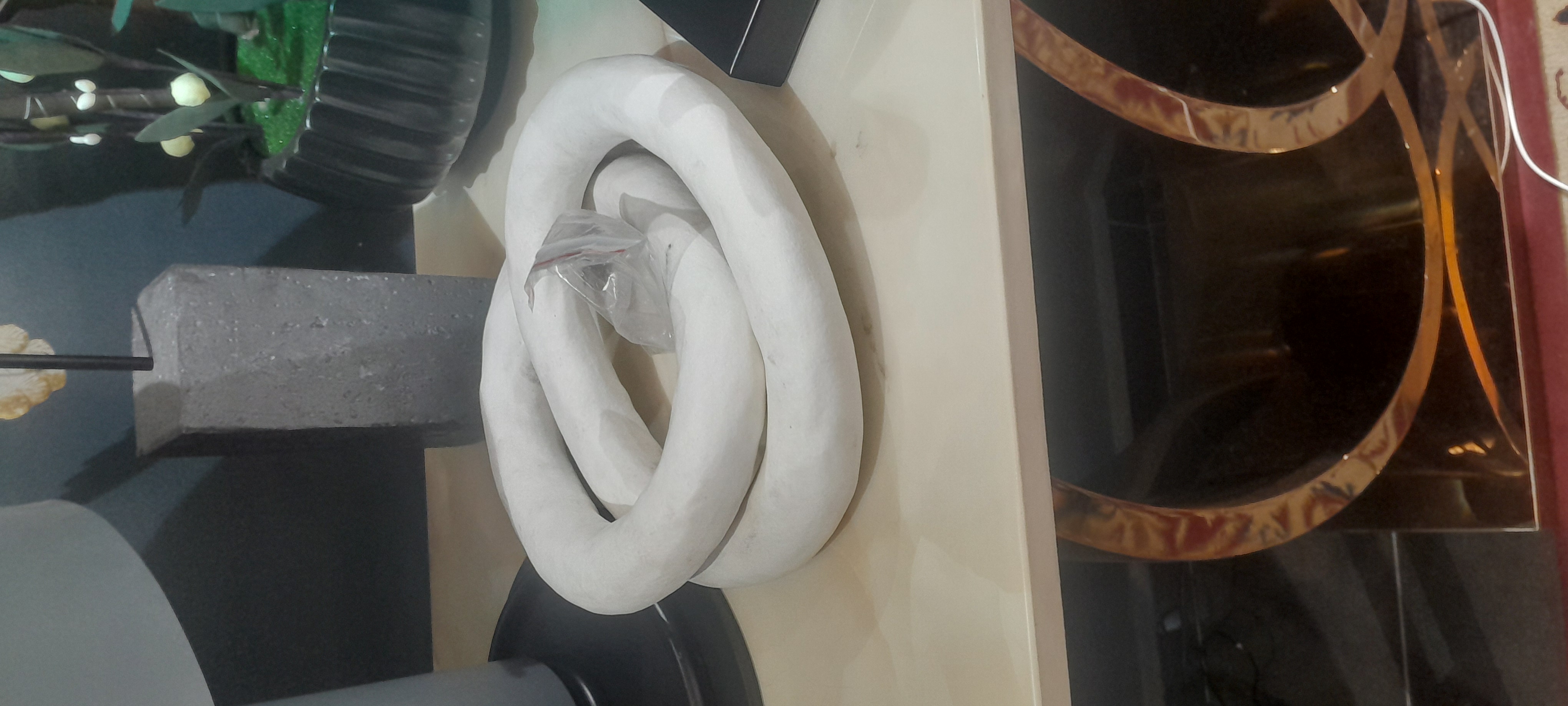 White Sculptural Coiled Decorative Art Object | Modern Home Decor