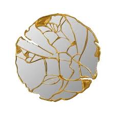 Modern Abstract Gold Crack Design Decorative Wall Mirror