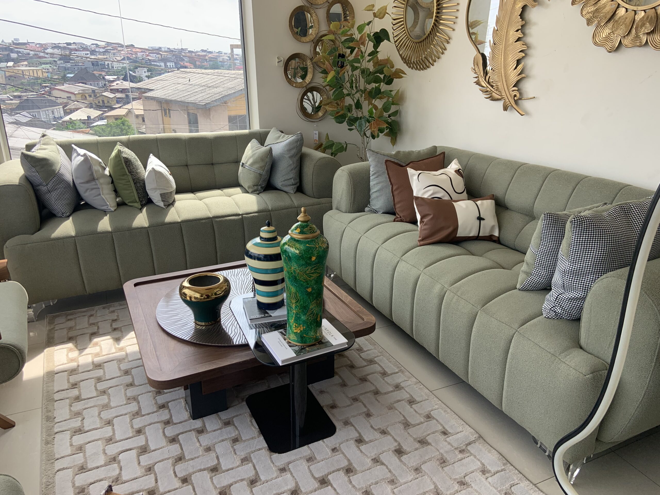 Luxury green sofa