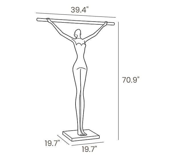 Black Elegance Female Sculpture with LED Ligh