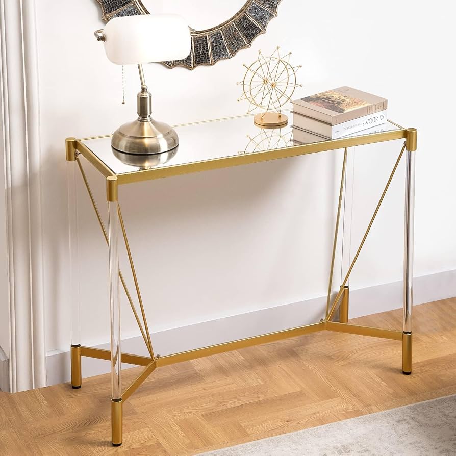 Modern Gold Glass Console Table for Luxury Home Interiors