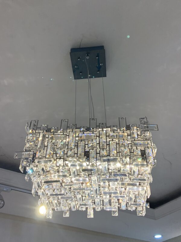 Square LED Crystal Decorative Chandelier Luxury Chandelier High-end Villa Designer Master Bedroom Dining Room Living Room - Image 2